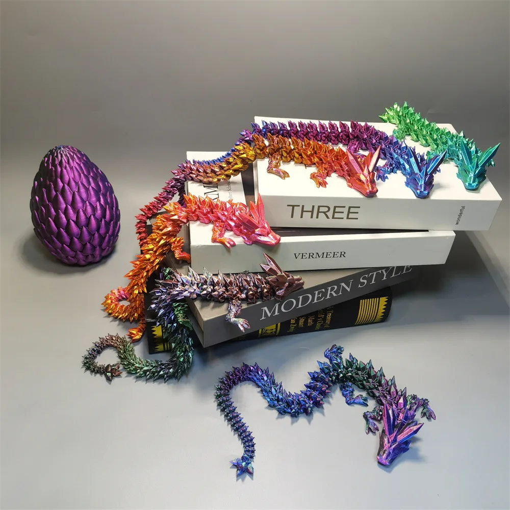 3D-печать: фигурка дракона из PLA-пластика, декоративное яйцо