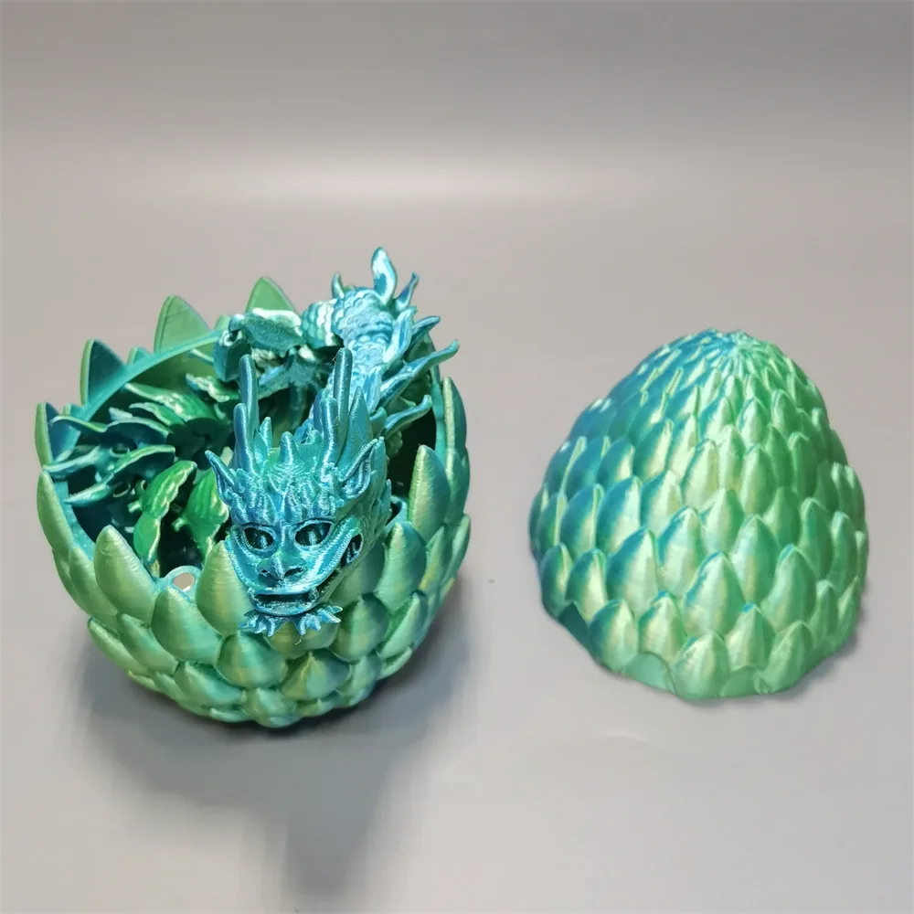 3D-печать: фигурка дракона из PLA-пластика, декоративное яйцо