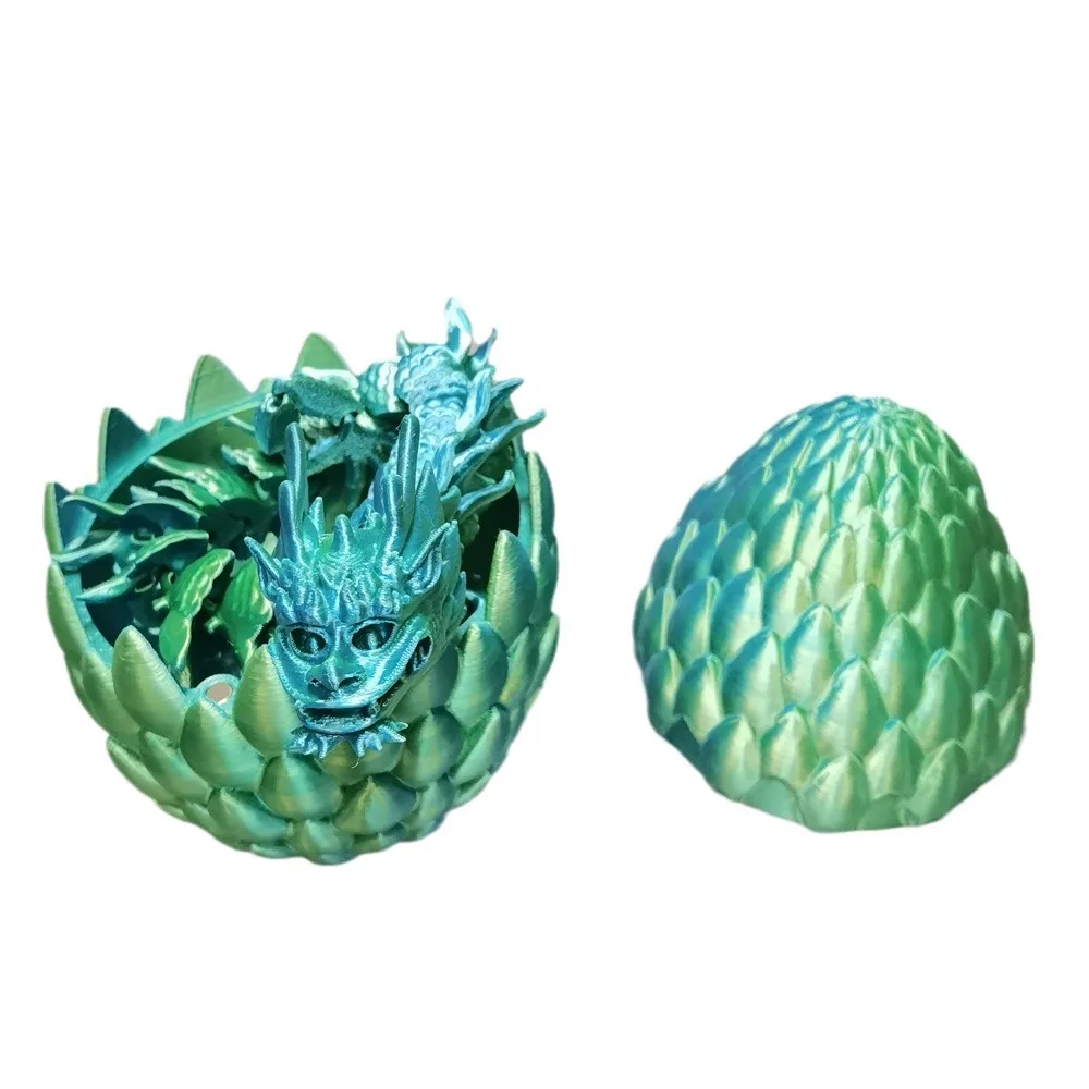 3D-печать: фигурка дракона из PLA-пластика, декоративное яйцо