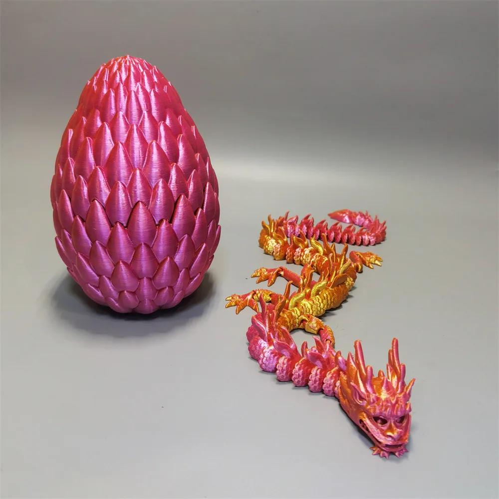 3D-печать: фигурка дракона из PLA-пластика, декоративное яйцо