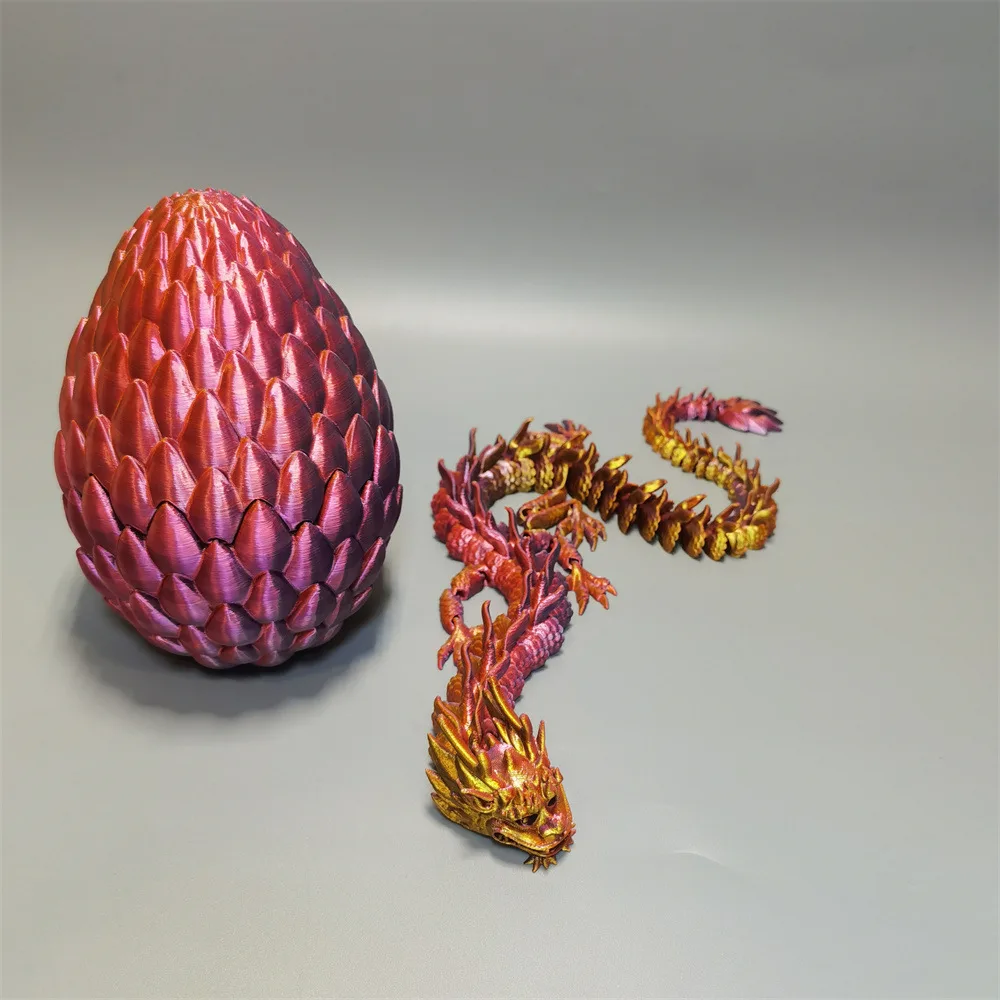 3D-печать: фигурка дракона из PLA-пластика, декоративное яйцо