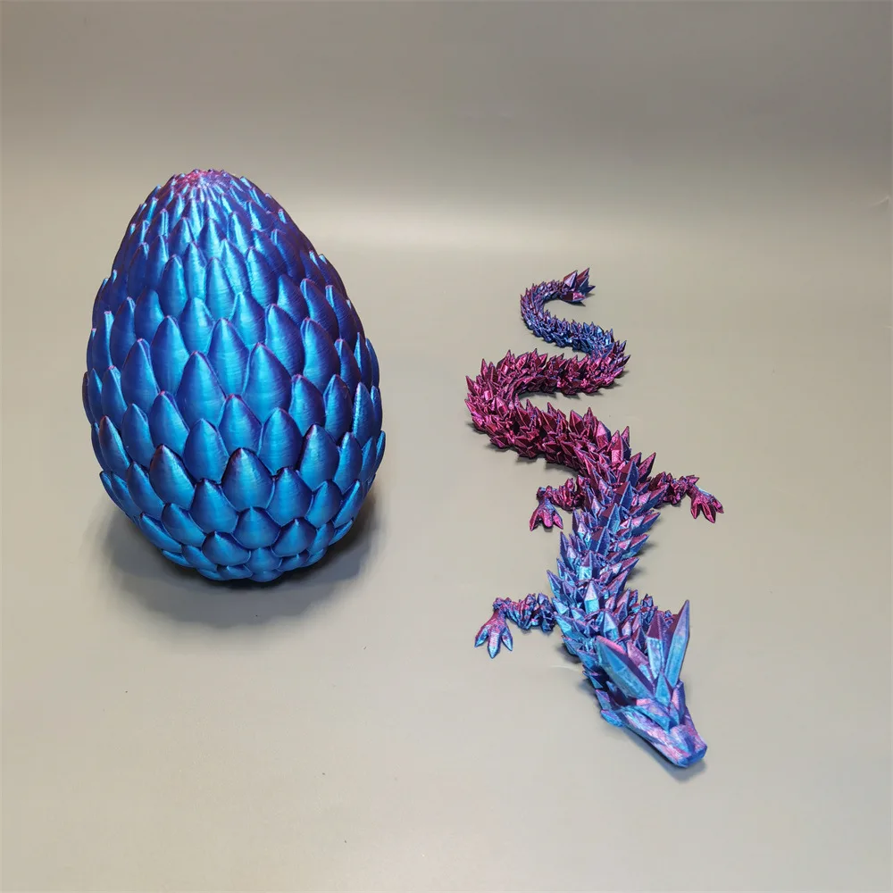 3D-печать: фигурка дракона из PLA-пластика, декоративное яйцо
