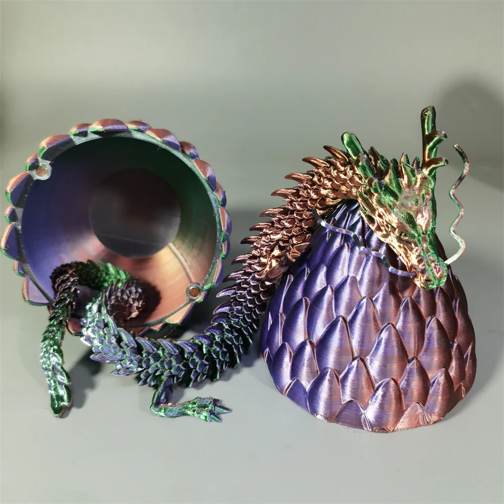 3D-печать: фигурка дракона из PLA-пластика, декоративное яйцо