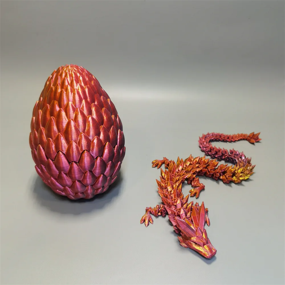 3D-печать: фигурка дракона из PLA-пластика, декоративное яйцо