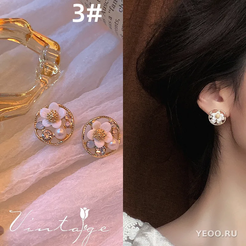 Серьги-клипсы в форме спирали с жемчугом, без прокола, для женщин