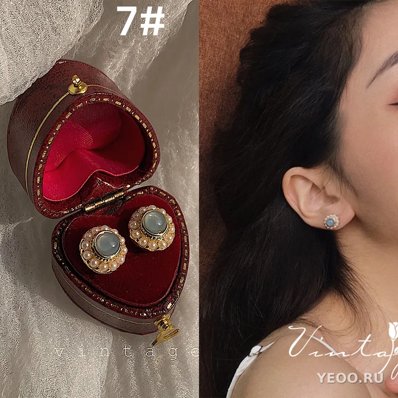 Серьги-клипсы в форме спирали с жемчугом, без прокола, для женщин