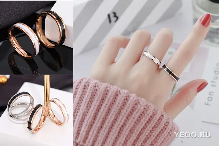 Кольцо женское из титановой стали с покрытием 18K, тонкое, гладкое, не тускнеет