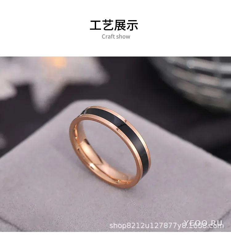 Кольцо женское из титановой стали с покрытием 18K, тонкое, гладкое, не тускнеет