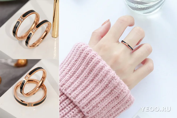 Кольцо женское из титановой стали с покрытием 18K, тонкое, гладкое, не тускнеет