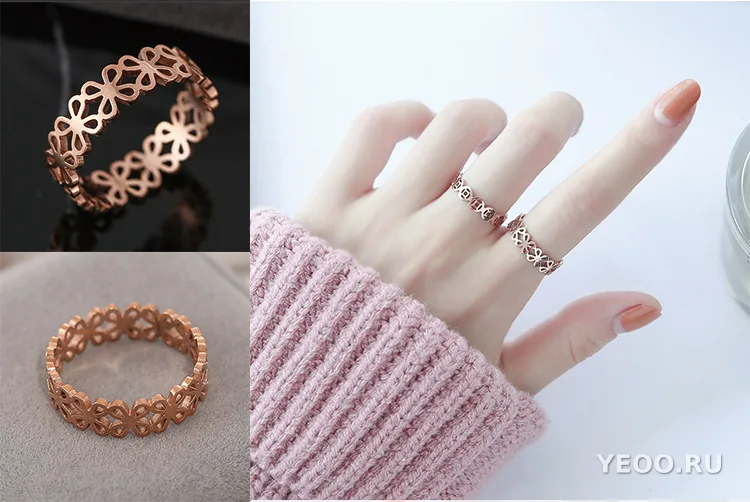 Кольцо женское из титановой стали с покрытием 18K, тонкое, гладкое, не тускнеет