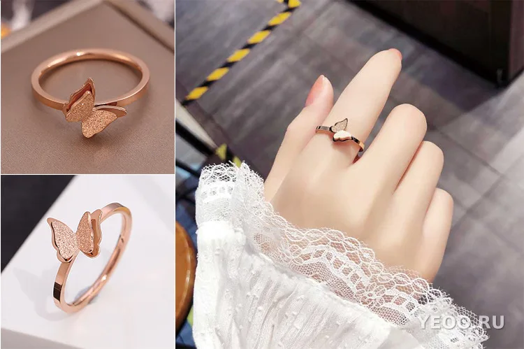 Кольцо женское из титановой стали с покрытием 18K, тонкое, гладкое, не тускнеет
