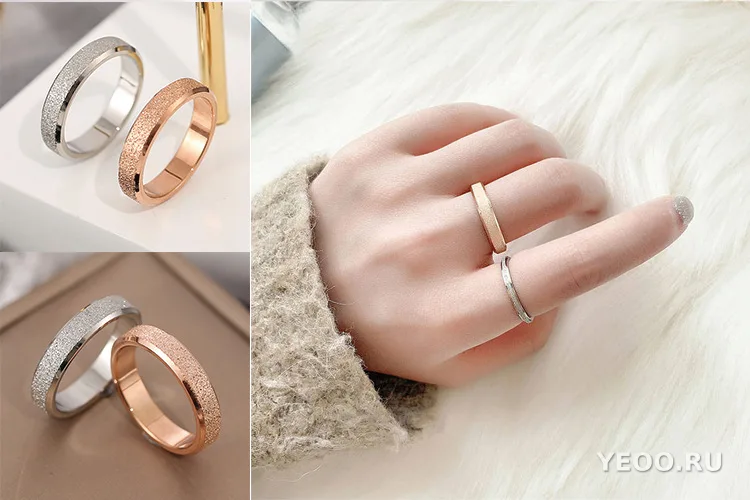 Кольцо женское из титановой стали с покрытием 18K, тонкое, гладкое, не тускнеет