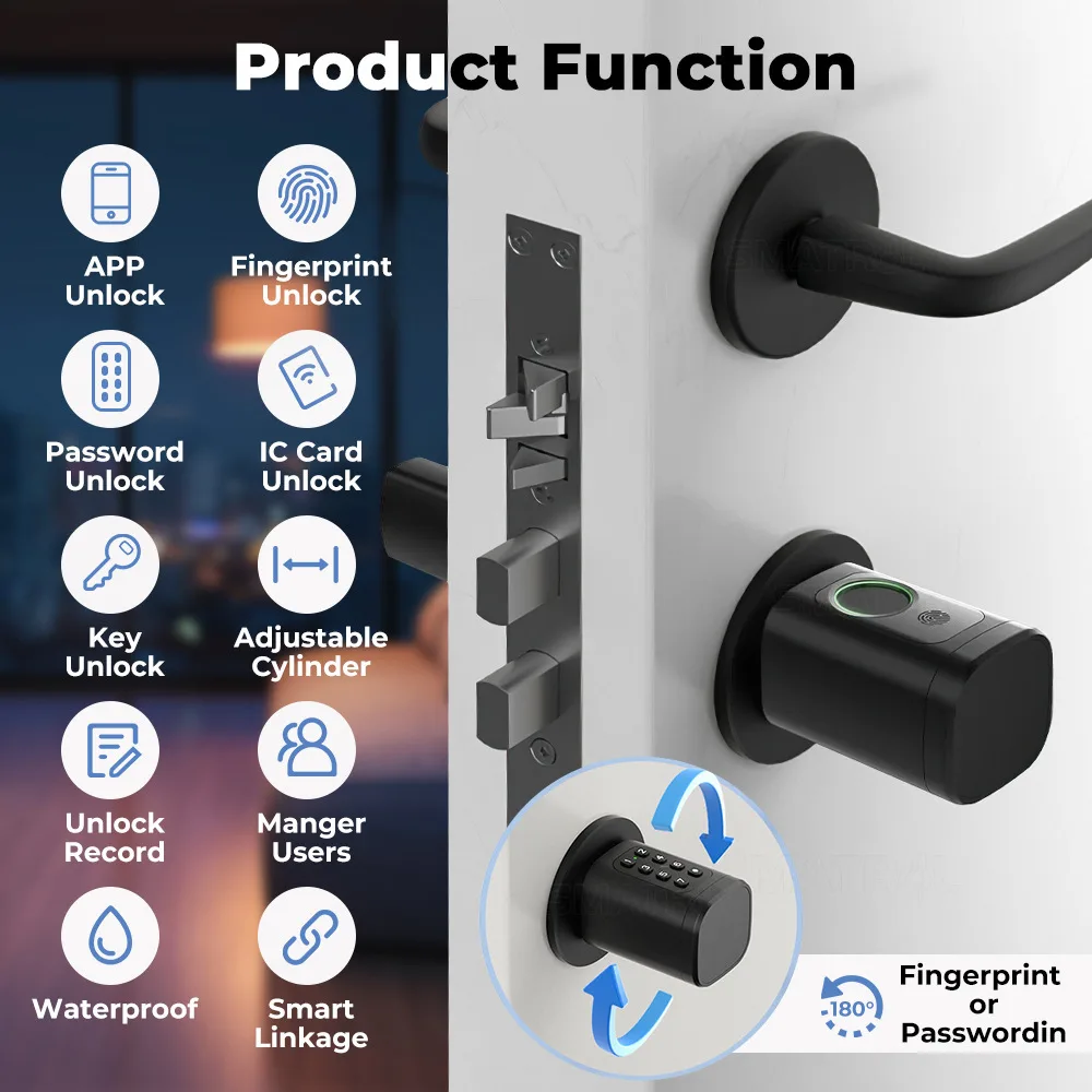 Умный замок с отпечатком пальца и Bluetooth, для квартиры и офиса