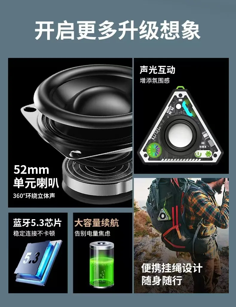 Портативная Bluetooth-колонка в стиле меха, низкие частоты HiFi
