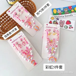 Детские сережки-зажимы с персонажами Sanrio для девочек
