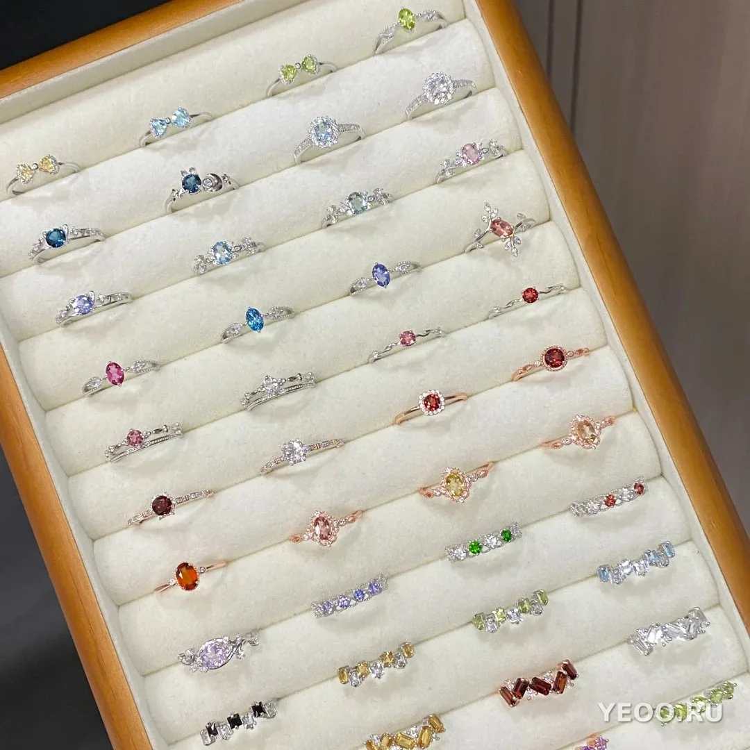 Кольцо женское из стерлингового серебра 925 пробы с цирконием, регулируемое