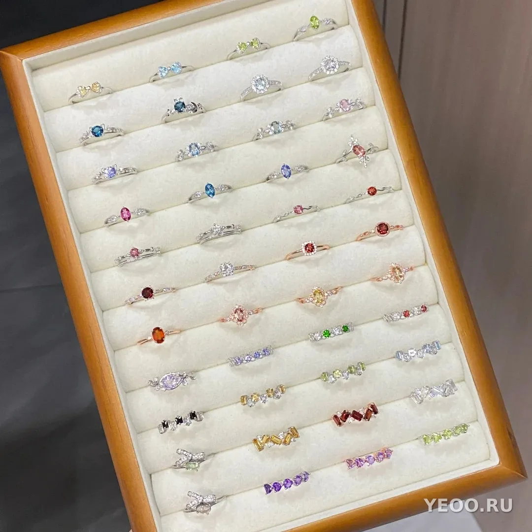 Кольцо женское из стерлингового серебра 925 пробы с цирконием, регулируемое