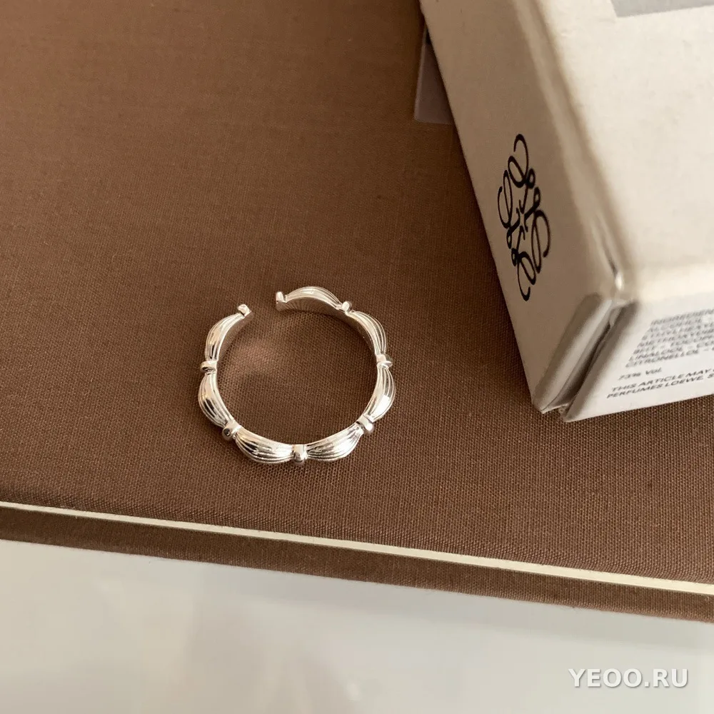 Кольцо женское из стерлингового серебра 925 пробы, простое, открытого типа