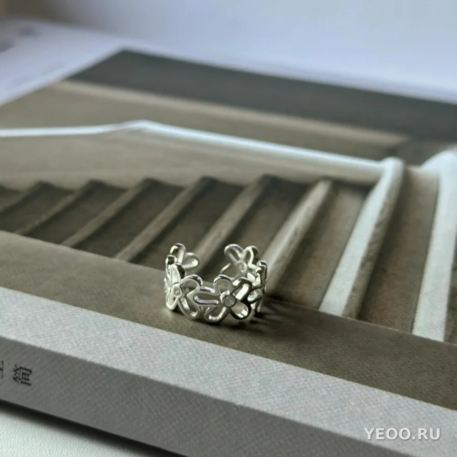 Кольцо женское из стерлингового серебра 925 пробы, простое, открытого типа