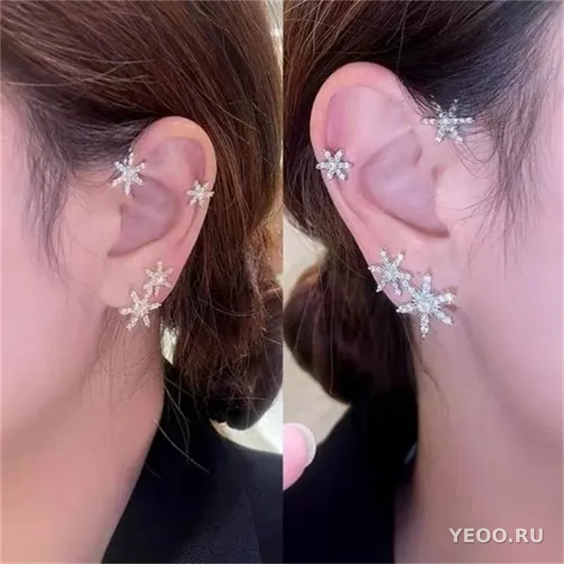 Серьги-подвески-бабочки и кисточки, сплав, без прокола