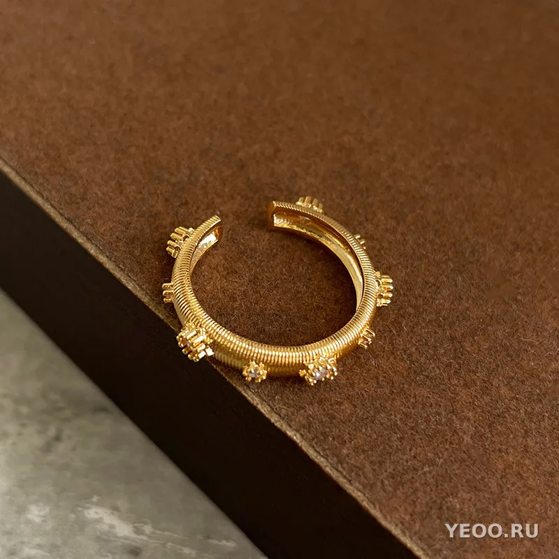 Винтажное широкое кольцо со стразами, ретро-стиль, для женщин и мужчин