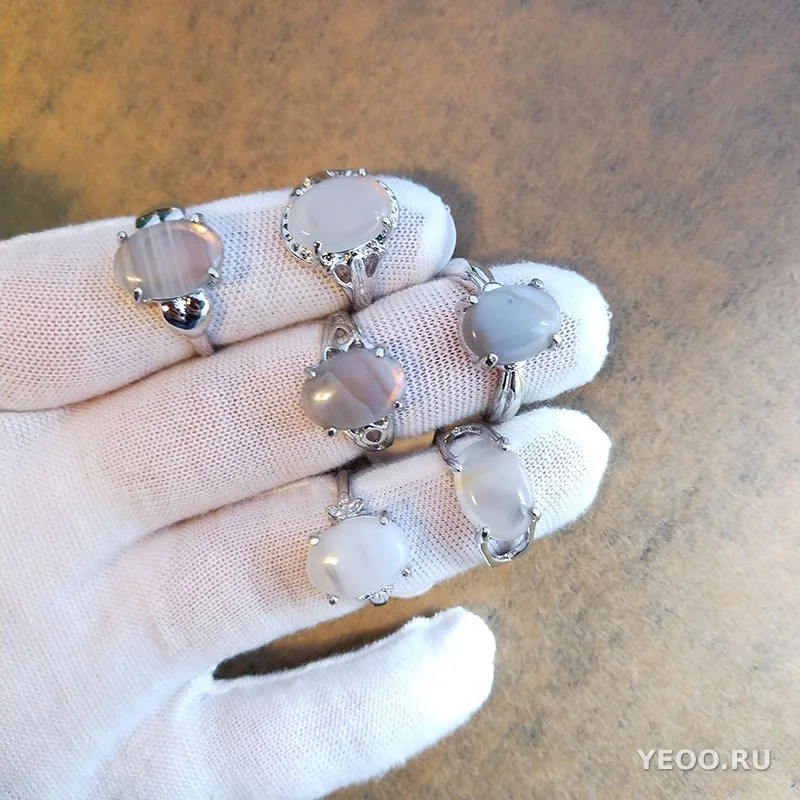 Кольца из натуральных камней, разных видов, в коробке, экспортные, оптом от производителя