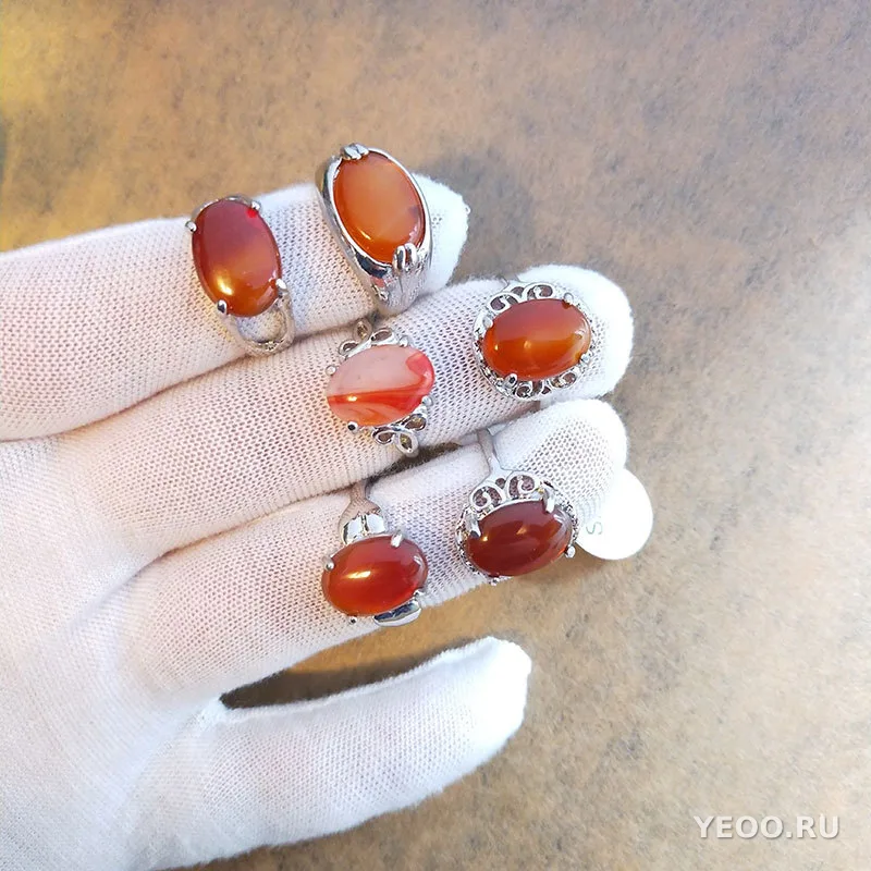 Кольца из натуральных камней, разных видов, в коробке, экспортные, оптом от производителя