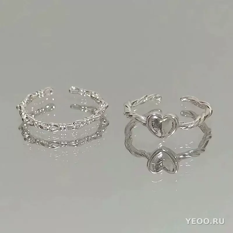 Набор из 8 колец с цветком и лунным камнем, разомкнутых, регулируемых, для подруг