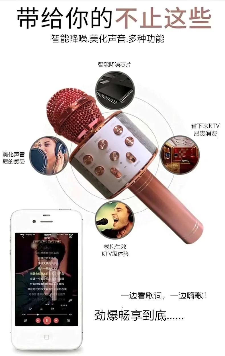 Портативная Bluetooth-колонка с ручным микрофоном