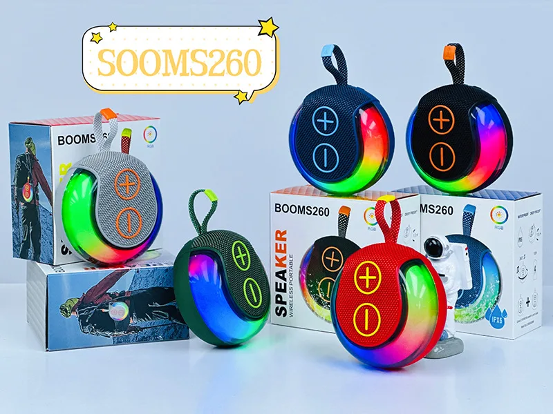 Портативная мини-колонка с RGB-подсветкой и Bluetooth, слотом для карт памяти