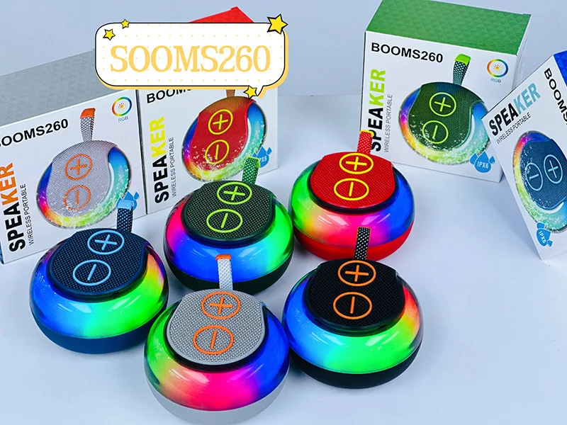 Портативная мини-колонка с RGB-подсветкой и Bluetooth, слотом для карт памяти