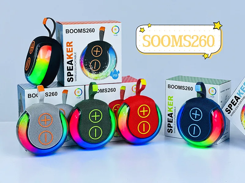 Портативная мини-колонка с RGB-подсветкой и Bluetooth, слотом для карт памяти