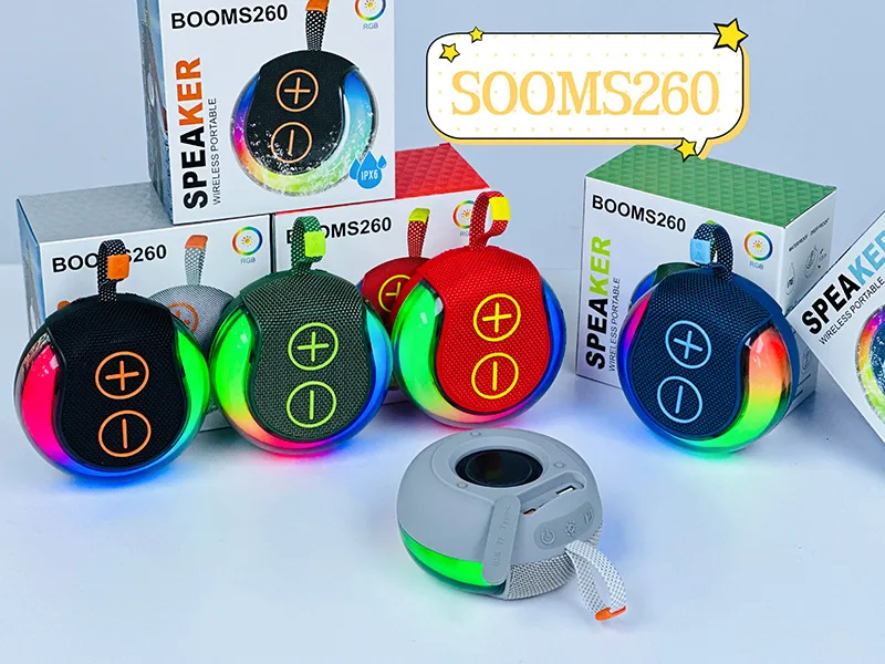 Портативная мини-колонка с RGB-подсветкой и Bluetooth, слотом для карт памяти