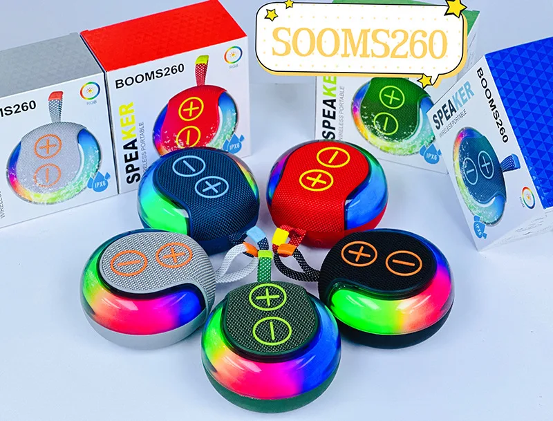 Портативная мини-колонка с RGB-подсветкой и Bluetooth, слотом для карт памяти