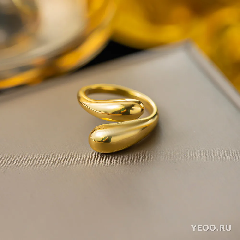 Кольцо женское из титановой стали с покрытием 18K, минималистичное, для указательного пальца