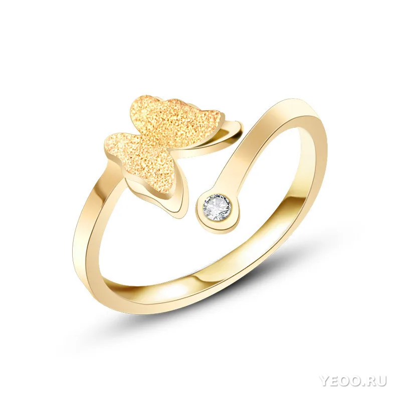 Кольцо женское из титановой стали с покрытием 18K, минималистичное, для указательного пальца