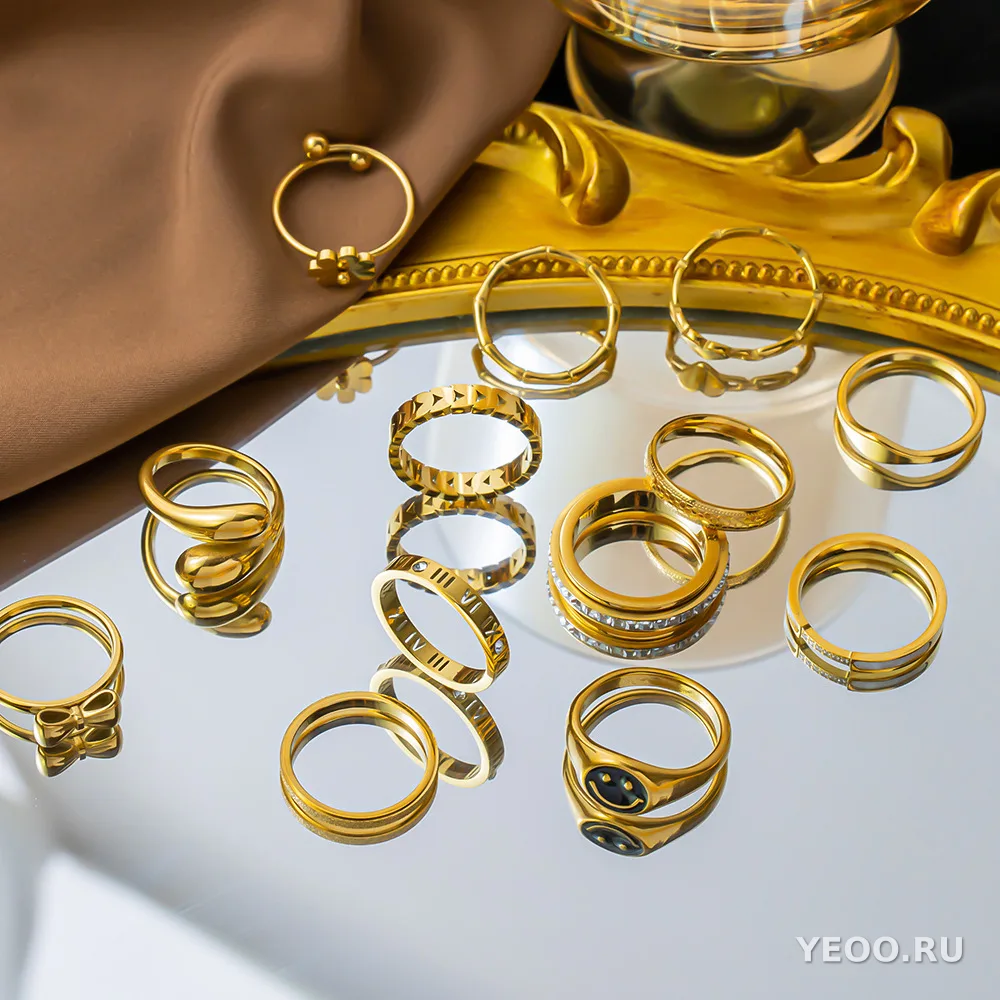 Кольцо женское из титановой стали с покрытием 18K, минималистичное, для указательного пальца