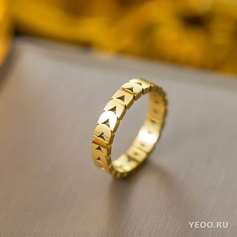 Кольцо женское из титановой стали с покрытием 18K, минималистичное, для указательного пальца