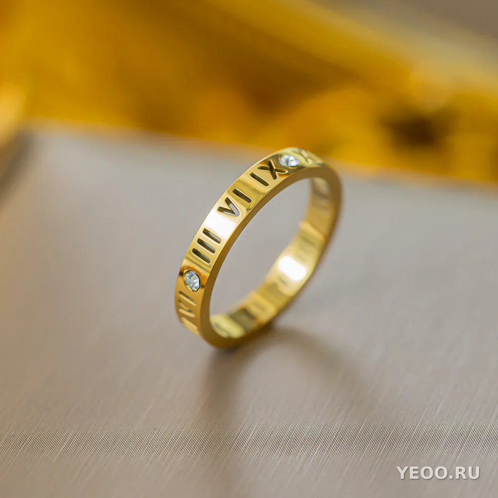 Кольцо женское из титановой стали с покрытием 18K, минималистичное, для указательного пальца