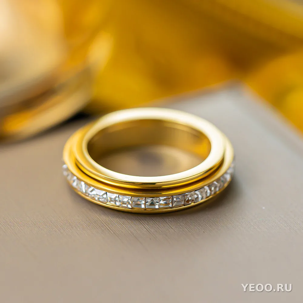Кольцо женское из титановой стали с покрытием 18K, минималистичное, для указательного пальца