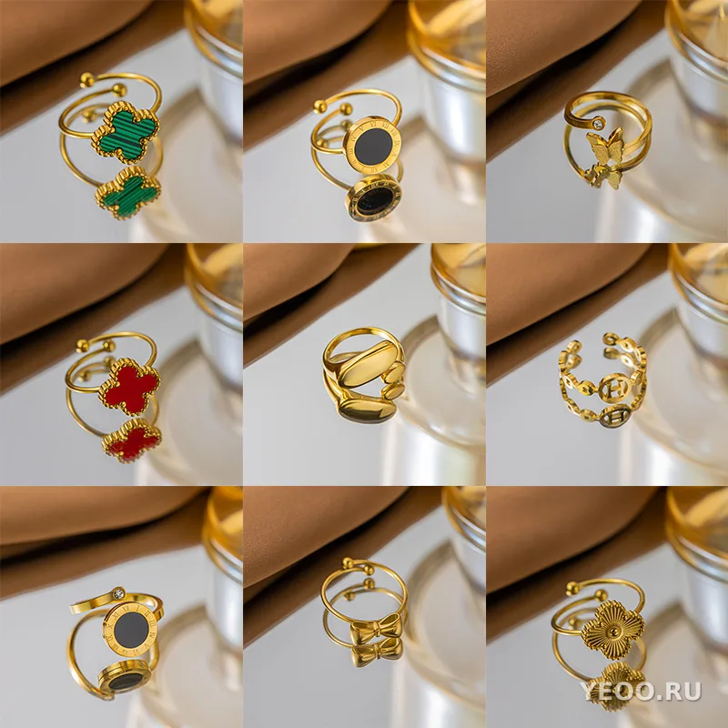 Кольцо женское из титановой стали с покрытием 18K, минималистичное, для указательного пальца