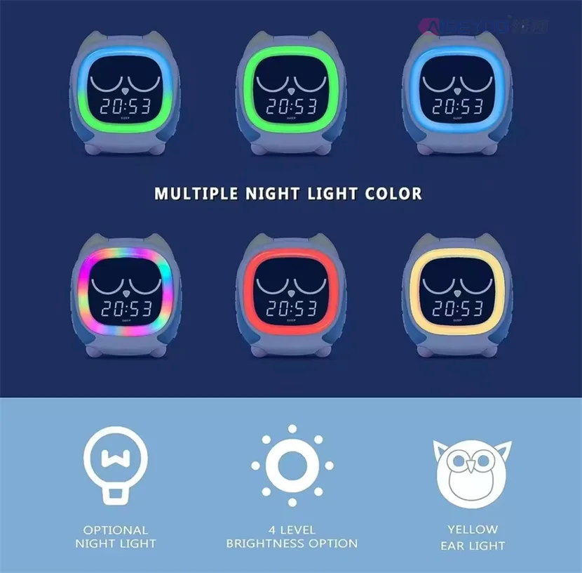 Детский электронный будильник в форме телевизора с LED-подсветкой и зарядкой