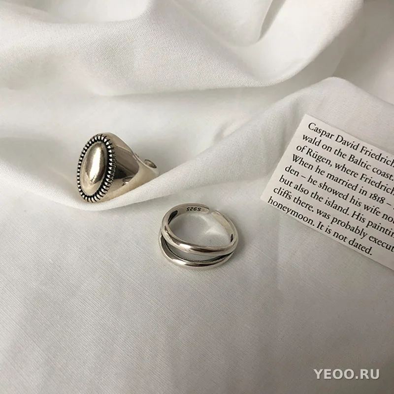 Открытые кольца из серебра 925 пробы в японском стиле для женщин, модные инстаграм-тренды