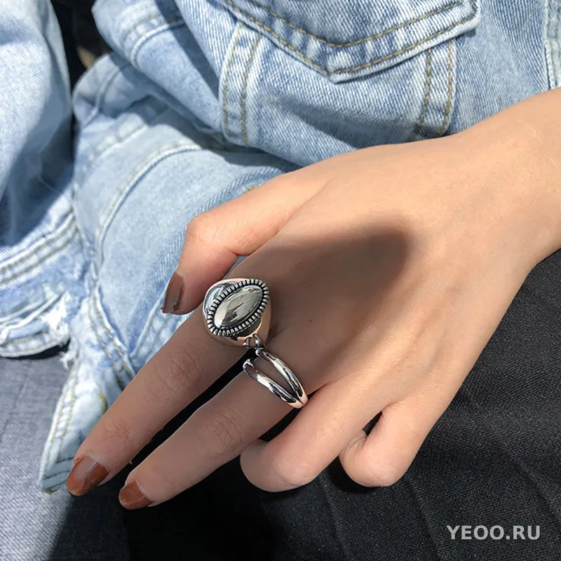 Открытые кольца из серебра 925 пробы в японском стиле для женщин, модные инстаграм-тренды