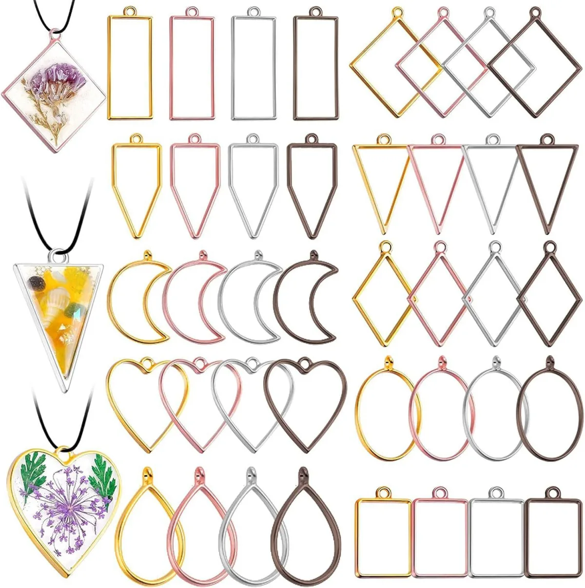 Металлические ажурные рамки-подвески из цинкового сплава для DIY-творчества