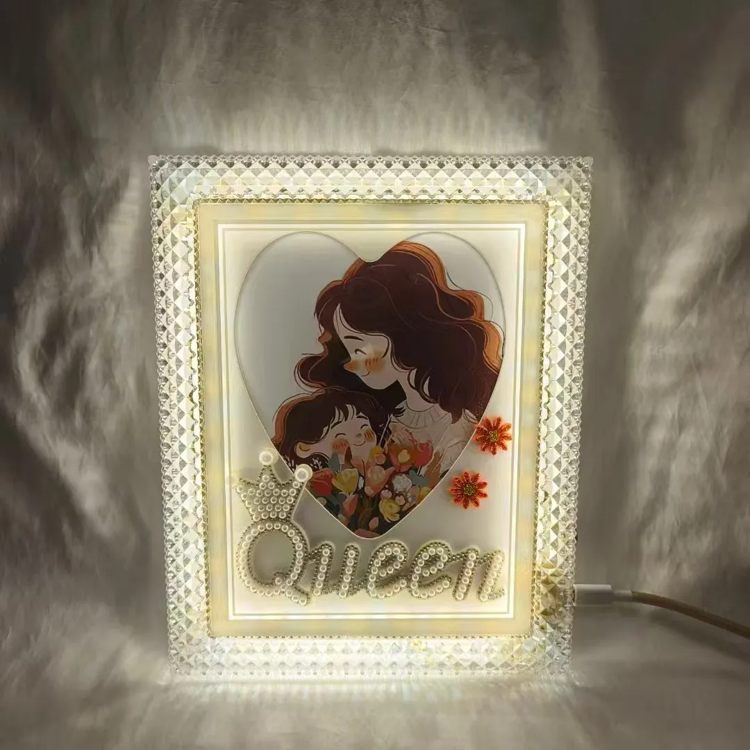 Декоративная фоторамка с подсветкой LED, прямоугольная, 20×25 см