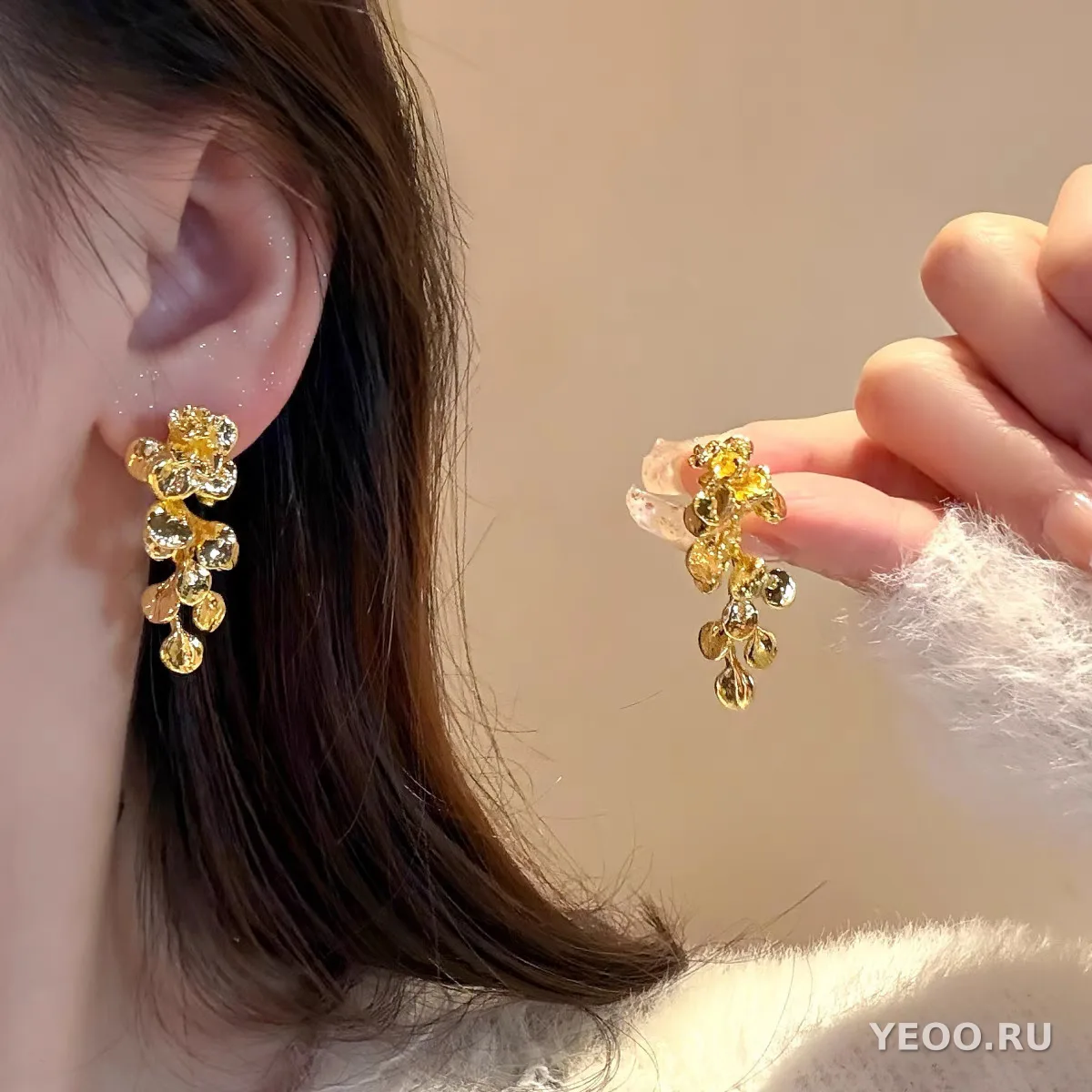 Серьги-гвоздики из серебра 925 пробы с жемчугом, женские, современный стиль