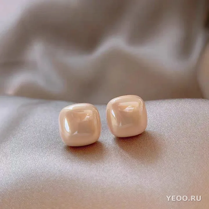 Серьги-гвоздики из серебра 925 пробы с жемчугом, женские, современный стиль