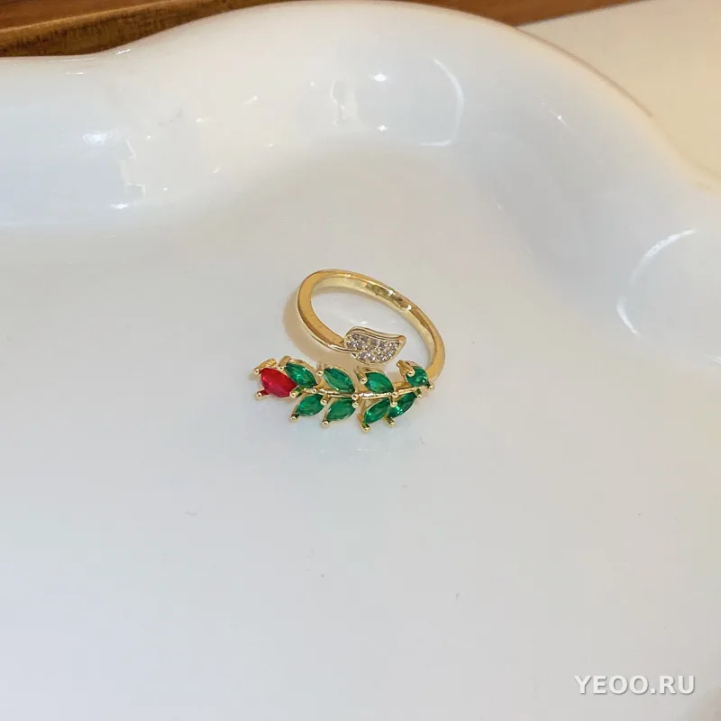 Кольцо женское геометрической формы из сплава с покрытием, открытого типа, с имитацией жемчуга, в корейском