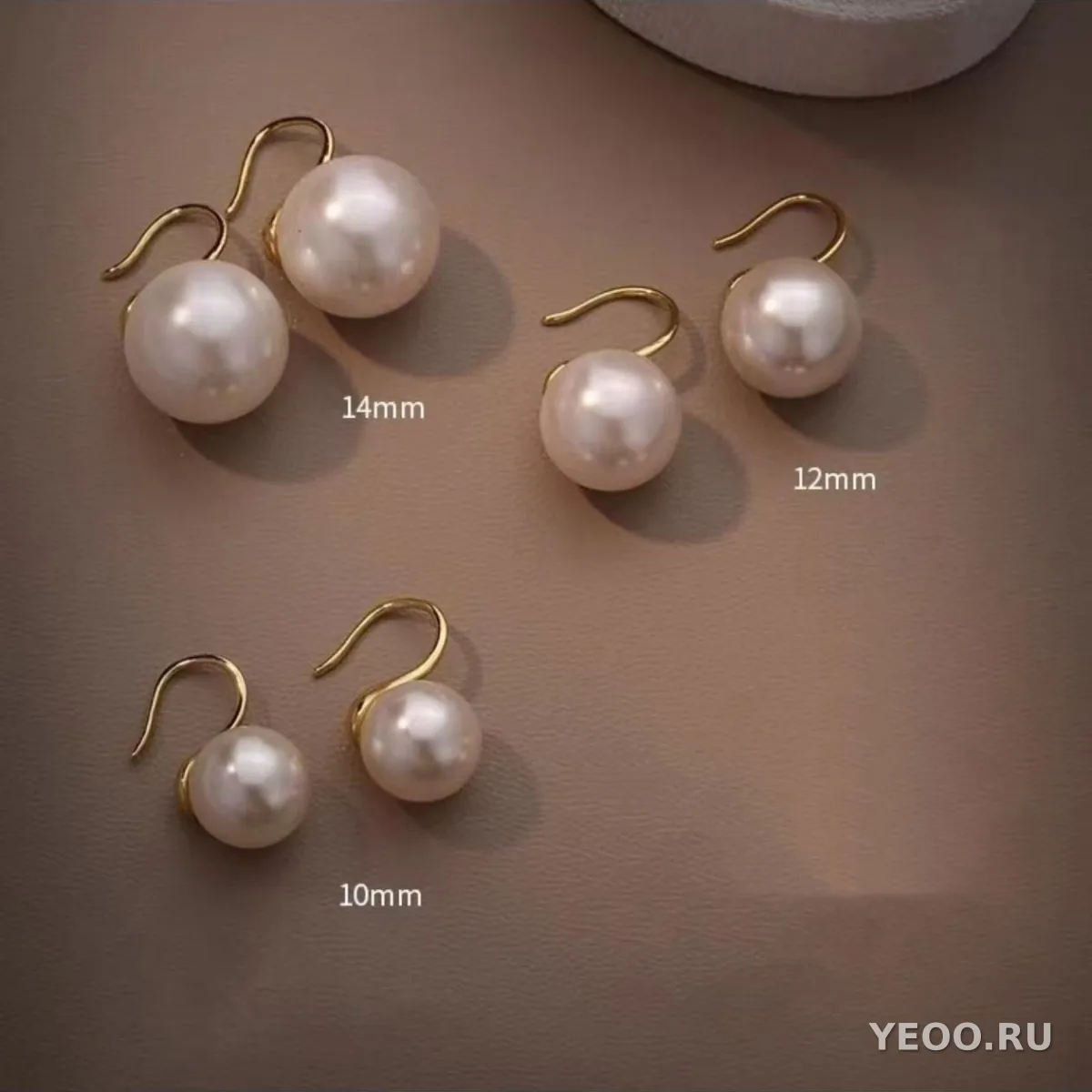 Серьги-гвоздики с жемчугом из серебра 925 пробы, 6/8/10 мм